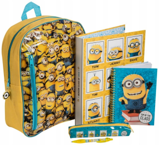 Mimoni - Sada školského batohu. Minions. Puzdro na ceruzku. Príslušenstvo