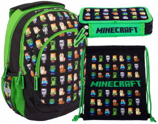 MINECRAFT - Sada batohov školskej tašky ceruzky prípad vrece minecraft