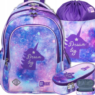 Školská taška - batoh, set, zostava - Sada batohov školskej tašky Unicorn Galaxy