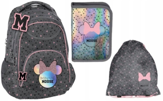 Školská taška - batoh, set, zostava - Sada batoha vrecúška Puzdro Case Mouse Minnie Paso