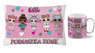 Bábiky LOL - Sada vankúš + hrnček lol prekvapenie + názov W.10