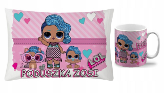 Bábiky LOL - Sada vankúš + hrnček lol prekvapenie + názov v.12