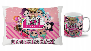 Bábiky LOL - Sada vankúš + hrnček lol prekvapenie + názov W.8