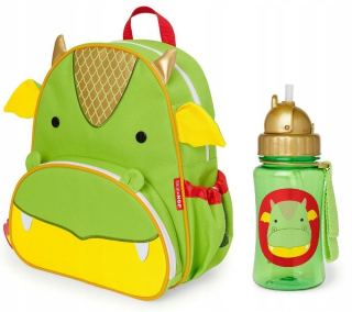 Detský batoh - Kit Skip Hop Backpack a Bidon Zoo Dragon D. Deti