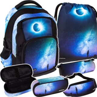 Školská taška - batoh, set, zostava - Školská set 5el. Backpack SchoolBag Galaxy Kosmos