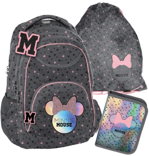 Školský set PASO Batoh Minnie Mouse Sivá 4V1