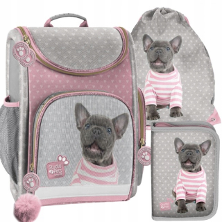 Aktovka školská taška - Školská set Paso Satchel Bulldog Bulldog 3in1