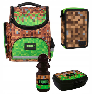 Aktovka školská taška - Pixel hra Derform School Set