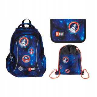 Školská taška - batoh, set, zostava - St.Right School Set, Cosmos