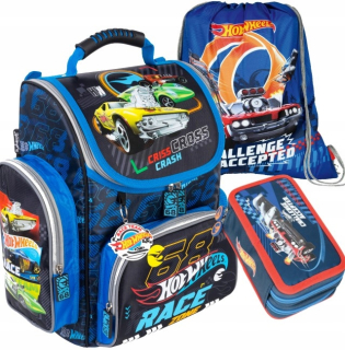 Aktovka školská taška - SchoolBag School Bag Ceruzka Prípad Hot Wheels 3in1