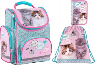 Aktovka školská taška - Nastaviť školu Satchel Bag Ceruzka Case Cute Cat