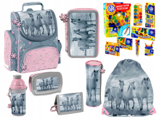 Aktovka školská taška - Sada školskej layette pre dievča Kone