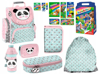 Aktovka školská taška - Sada školskej layette pre pandu dievča