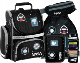 Aktovka školská taška - Satchel Set Pencil Case Sack a obličky NASA KOSMOS