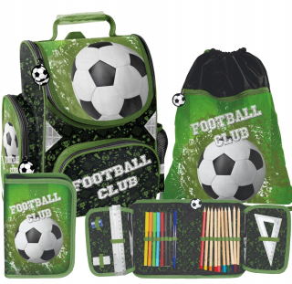 Školská taška - batoh, set, zostava - Nastaviť školský batoh školský futbalový loptu