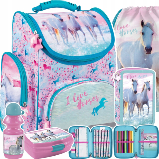 Školská taška - batoh, set, zostava - Školská Satchel Set pre dievčatá triedy 1