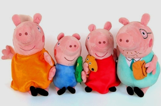 Pepa Pig - Set4x Pepa George Mom Dad rodina Singing43cm
