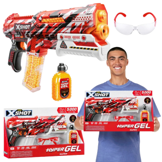 X-shot hyper gel výstrela clutch + 5 000 guľičiek + ochranné oklare