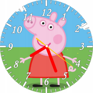 Pepa Pig - Nástenné hodiny. Peppa 28cm