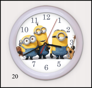 Mimoni - Nástenné hodiny Minions pre darček pre deti 24h