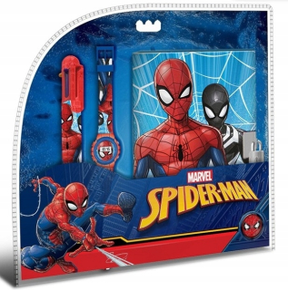 SPIDERMAN - Sledujte + 6 farebné pero a spiderman denník
