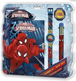 SPIDERMAN - Sledujte + pero 6 farebné + spiderman denník