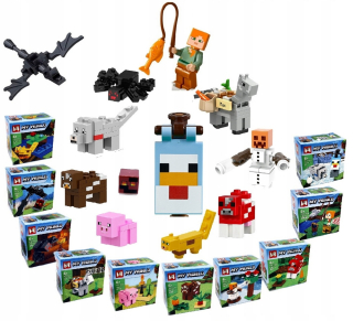 MINECRAFT - Sada 12 figúrnych minecraft Snow Golem Crepper