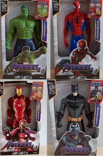HULK - Sada 4 Hulk Batman Spider Man Iron Man Figurine