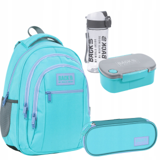 Školská taška - batoh, set, zostava - Sada 4in1 zálohovať batoh pastel strop