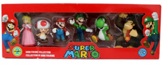 Super Mario - Sada 6 figúrkov Super Mario, Luigi, Donkey Kong