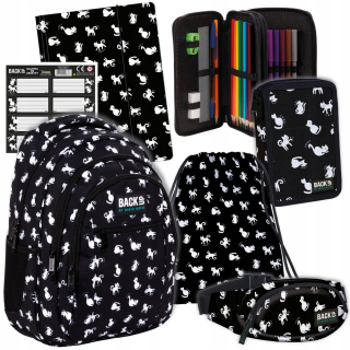 Školská taška - batoh, set, zostava - Nastaviť 6W1 Backup Backpack Case Bag + Ostatné mačiatka