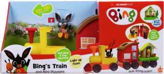 BING A PRIATELIA - BING SET - vlak, chata, záhrada, 2 figúrky