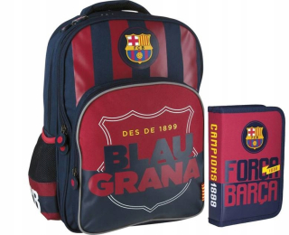 Školská taška - batoh, set, zostava - FC Barcelona Set FC-77 Školský batoh + puzdro na ceruzku