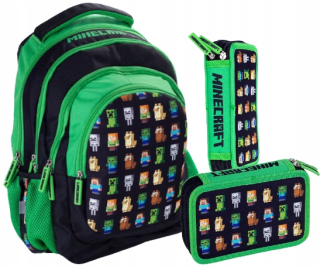 Školská taška - batoh, set, zostava - Sada minecraft batoh ceruzkou case creeper hra ASTRA