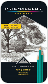 PRISMACOLOR pastelky - PrisMacolor 4B-6H ceruzka (12 ks) tyrkysové
