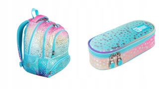 Školská taška - batoh, set, zostava - Sada batohu ceruzky Case ombre pastel dievčatá