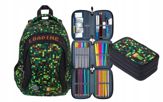Školská taška - batoh, set, zostava - Sada batohu Case Gamer Minecraft Zariadenia