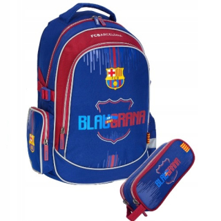 Školská taška - batoh, set, zostava - Sada školského batohu + FCBARCELONA FC222 SACHET