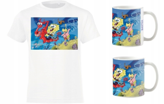 Spongebob - ** Nastaviť ** SpongeBob XL T-Shirt + MUG