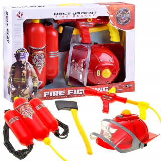 Požiarnik Sam  - Sada hasičskej helmy SAM AX HASEUISSER + CANISTER