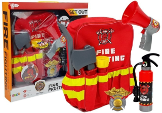 Detský batoh - Sada hasičského batohu backpack flashlight hashový prístroj megafón
