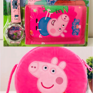 Pepa Pig - Sada peppa ošípaných peňaženky hodinky peňaženku nové