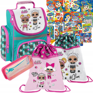 Aktovka školská taška - Školská set Školská taška lol prekvapenie ceruzky
