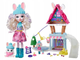 ENCHANTIMALS - Zimný set Chata + bábika Beva Bunny z Bunny