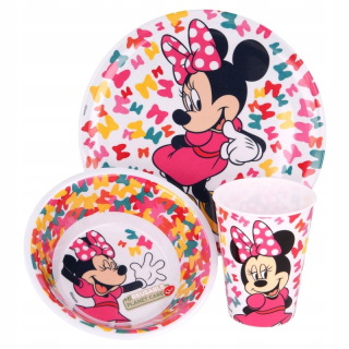 Minnie Mouse - Sada melamínových jedál 3cz myš minnie