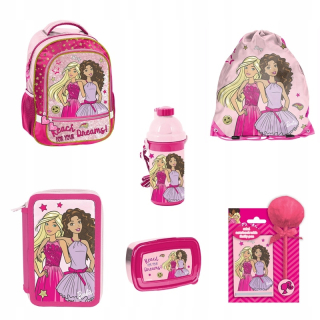 Barbie - BACKPACK SET + 5 ČASTI BARBIE RUGE, PAZO