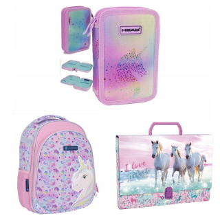 Aktovka školská taška - Sada školského batohu ceruzky unicorn