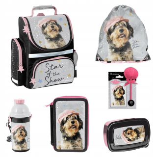 Aktovka školská taška - Sada Satchel + 5 dielov Paso psie v uzávere