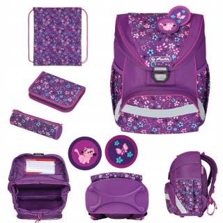 Aktovka školská taška - Sada Ultraleight Plus Flowers Herlitz