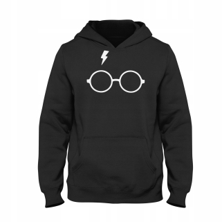 HARRY POTTER - Mikina Harryho Pottera. Detské okuliare. Čierna. 152